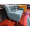 2T Somero canapé 3 places ENCOMBREMENT REDUIT esprit scandinave DESIGN & CONFORTABLE disponible en bleu canard pieds bois clair