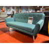 2T Somero canapé 3 places ENCOMBREMENT REDUIT esprit scandinave DESIGN & CONFORTABLE disponible en bleu canard pieds bois clair