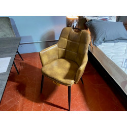 ST1809 503 cognac - chaise de salle à manger avec accoudoirs design et bon maintien