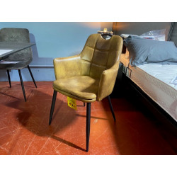 ST1809 503 cognac - chaise de salle à manger avec accoudoirs design et bon maintien