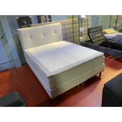 Ensemble SCANDINAVE 160 x 200 Pieds sommiers matelas sur-matelas dosseret tête de lit BOX-SPRINGS