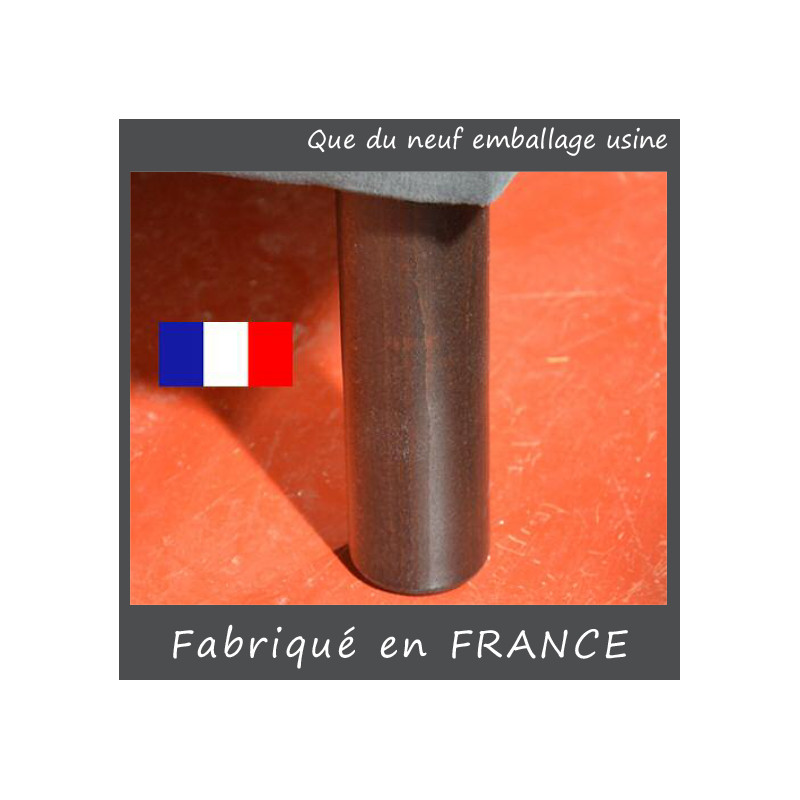 PIED 15 CM de hauteur en bois massif VERNIS wengué noir fabriqué en FRANCE pour sommier tapissier LATTES