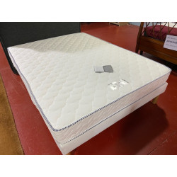 FERME literie 140*190 Matelas antiallergie + Sommier lattes bois + Pieds massif CONFORT ANTI-TRANSPIRANT