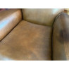 CLUB 100 % cuir Véritable BASANE de mouton FABRICATION TRADITIONNELLE vrai fauteuil teinté, patiné et ciré à la main