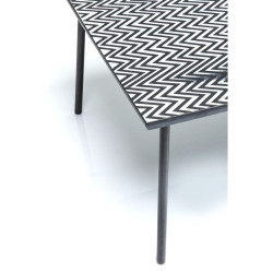 Kare design GRAND TABLE basse DE SALON thekla k79732 140 x 70cm MOTIFS géométriques zébre BASE NOIRE