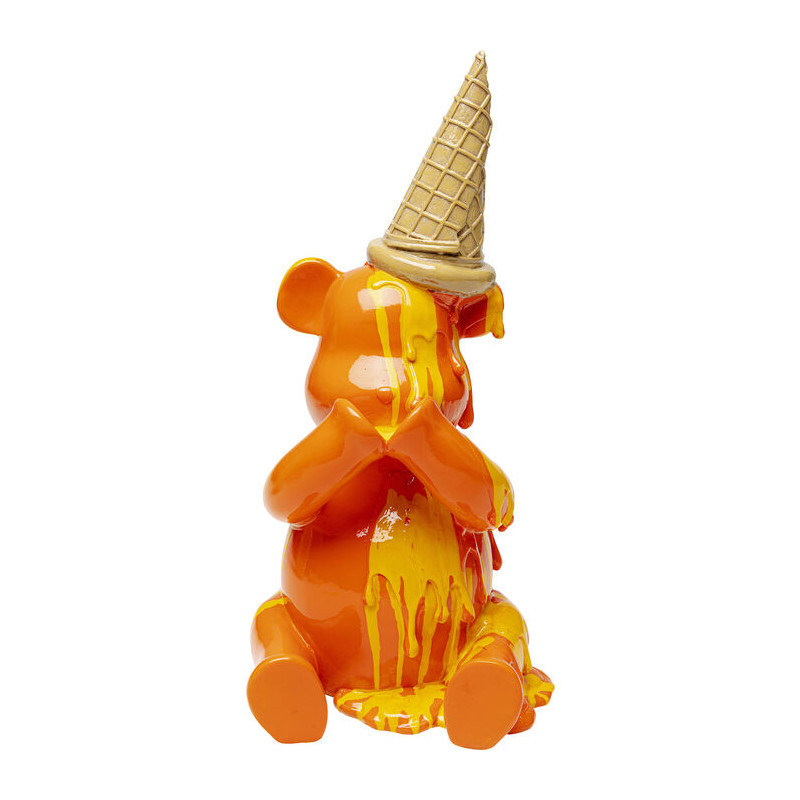 Déco ours glace Kare Design nounours Figurine décorative Sitting Gelato Bear Orange