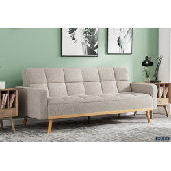 ANADA canapé lit design scandinave FONCTION couchage d'appoint en textile beige et bois massif