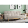 ANADA canapé lit design scandinave FONCTION couchage d'appoint en textile beige et bois massif