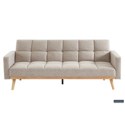 ANADA canapé lit design scandinave FONCTION couchage d'appoint en textile beige et bois massif