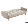 ANADA canapé lit design scandinave FONCTION couchage d'appoint en textile beige et bois massif