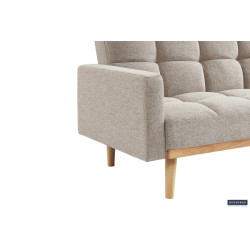 ANADA canapé lit design scandinave FONCTION couchage d'appoint en textile beige et bois massif