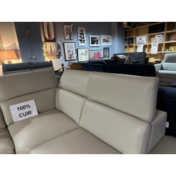 CUIR 2 électriques TRANSATS RELAX 100% cuir EPAIS fabrication Italienne de QUALITE toutes têtières relax MANUELLES Réf BROOKLYN