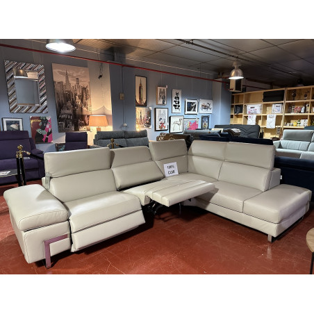 CUIR 2 électriques TRANSATS RELAX 100% cuir EPAIS fabrication Italienne de QUALITE toutes têtières relax MANUELLES Réf BROOKLYN