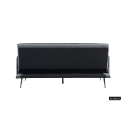 SAVIS canapé LIT design avec fonction couchage d'appoint en textile GRIS et pieds acier