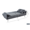 SAVIS canapé LIT design avec fonction couchage d'appoint en textile GRIS et pieds acier