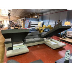 PRIX pour le dernier en STOCK salon en U panoramique Amber ANGLE double COFFRE canapé fonction convertible lit d'appoint