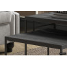 Set de 2 TABLES de salon GIGOGNES au DESIGN très actuel effect BOIS brulé NOIR pied acier laqué noir LOFT INDUSTRIEL