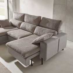 ALLEGRA angle droite 3 assises coulissantes (méridienne avec coffre)+ VRAI RELAX FAMILIALE le CONFORT POUR touS