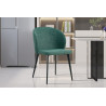 Chaise TOLEDO revêtement TISSU VERT traité ANTI-TACHES pieds en acier noirs