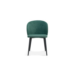 Chaise TOLEDO revêtement TISSU VERT traité ANTI-TACHES pieds en acier noirs