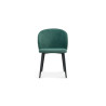 Chaise TOLEDO revêtement TISSU VERT traité ANTI-TACHES pieds en acier noirs