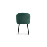 Chaise TOLEDO revêtement TISSU VERT traité ANTI-TACHES pieds en acier noirs