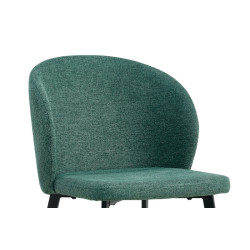 Chaise TOLEDO revêtement TISSU VERT traité ANTI-TACHES pieds en acier noirs