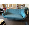 2T Somero canapé 3 places ENCOMBREMENT REDUIT esprit scandinave DESIGN & CONFORTABLE disponible en bleu canard pieds bois clair