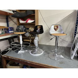 Tabouret 356 speedster PIED chromé hauteur réglable COQUE moulée ASSISE TAPISSIER piece unique