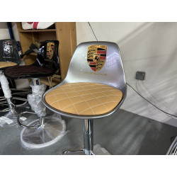 Tabouret 356 speedster PIED chromé hauteur réglable COQUE moulée ASSISE TAPISSIER piece unique