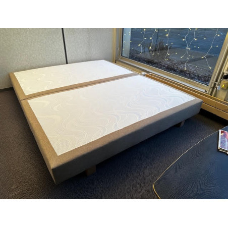 PRESTIGE GLS 17 cm 160 x 200 ( 2x 160 x 200 ) lattes MASSIVES sommier TAPISSIER tour microfibre BEIGE sand Fabriqué en France
