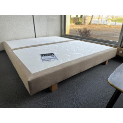 PRESTIGE GLS 17 cm 160 x 200 ( 2x 160 x 200 ) lattes sommier TAPISSIER tour microfibre BEIGE sand Fabriqué en France