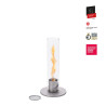 SPIN 90 feu de table silver ARGENT de HOFATS tourbillon de flammes dans un cylindre crée une atmosphère très raffinée