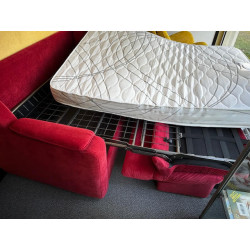Canapé lit Matelas 20 CM Couchage largeur 140 cm rapido Convertible pour TOUS LES JOURS haut DOSSIER cale la tete