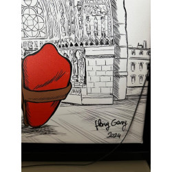 PICSOUS encadré toile 66 x 86 cm impression haute qualité cadre bois wengué