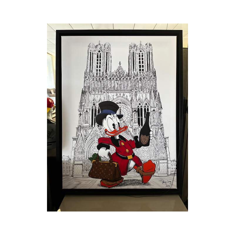 PICSOUS encadré toile 66 x 86 cm impression haute qualité cadre bois wengué