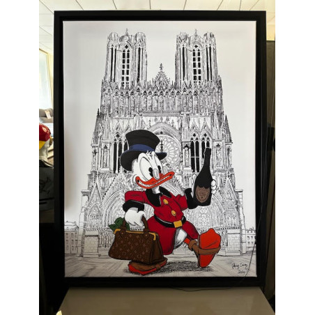 PICSOUS encadré toile 66 x 86 cm impression haute qualité cadre bois wengué