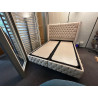 COFFRES 2*80 + TÊTE 160 cloutées SOMMIERS capitonés CONTAINER grand rangement + DOSSERET + PIEDS ensemble DESIGN CHESTER