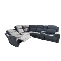 6-5 PLACES angle REVERSIBLE et MODULABLE 2 SIEGES ELECTRIQUES TISSU HAUTE QUALITE Réf St MAXIME 526