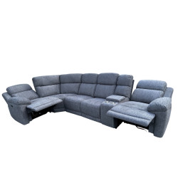 6-5 PLACES angle REVERSIBLE et MODULABLE 2 SIEGES ELECTRIQUES TISSU HAUTE QUALITE Réf St MAXIME 526