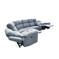 6-5 PLACES angle REVERSIBLE et MODULABLE 2 SIEGES ELECTRIQUES TISSU HAUTE QUALITE Réf St MAXIME 526
