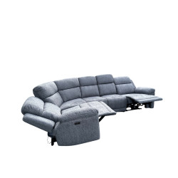6-5 PLACES angle REVERSIBLE et MODULABLE 2 SIEGES ELECTRIQUES TISSU HAUTE QUALITE Réf St MAXIME 526