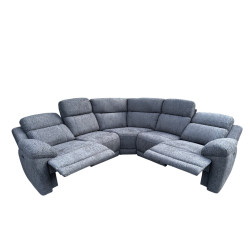 6-5 PLACES angle REVERSIBLE et MODULABLE 2 SIEGES ELECTRIQUES TISSU HAUTE QUALITE Réf St MAXIME 526