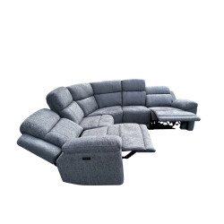 6-5 PLACES angle REVERSIBLE et MODULABLE 2 SIEGES ELECTRIQUES TISSU HAUTE QUALITE Réf St MAXIME 526