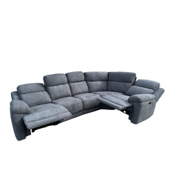 6-5 PLACES angle REVERSIBLE et MODULABLE 2 SIEGES ELECTRIQUES TISSU HAUTE QUALITE Réf St MAXIME 526