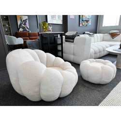 COSY M004 pivotant FAUTEUIL & POUF bubble NUAGE bouclette
