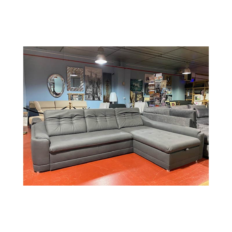 BRAY salon d'angle confort COFFRE + RELAX FAMILIALE