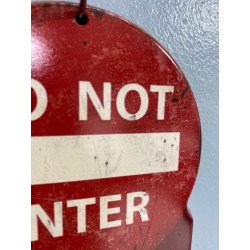 Thermomètre "do not enter" sens interdit paque métal ne pas entrée