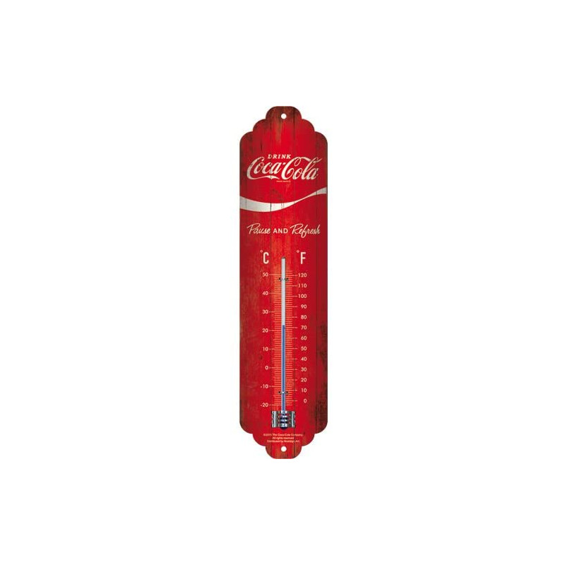 Nostalgic Art 80310 Coca-Cola Logo vague fond rouge Thermomètre