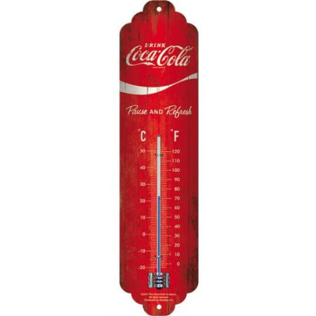Nostalgic Art 80310 Coca-Cola Logo vague fond rouge Thermomètre